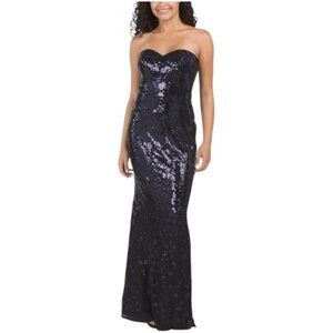 RENE BY RENE RUIZ Strapless Ombre Sequin Gown